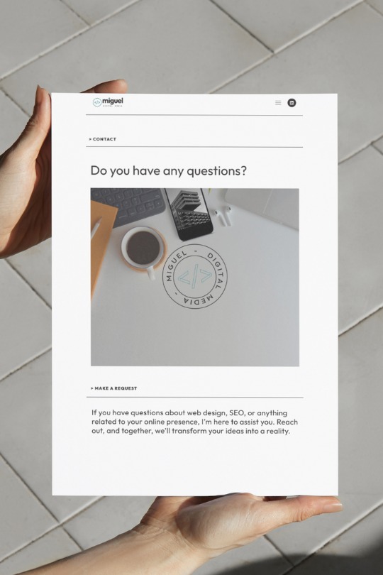 MDM contact page mockup