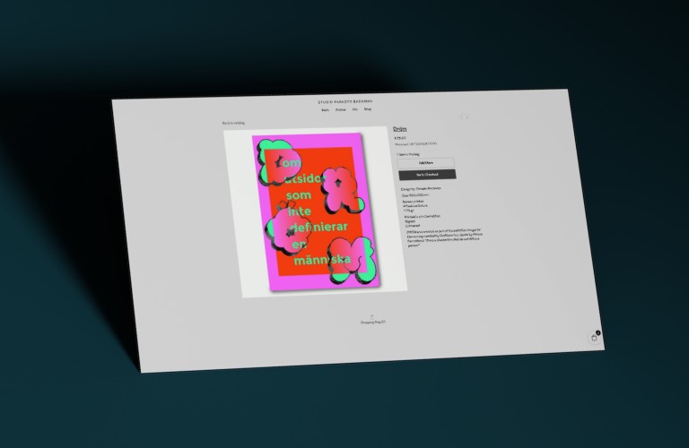 Studio parasto print screen from webshop
